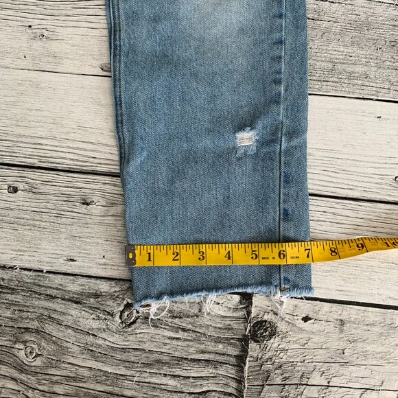 BDG Urban Outfitters Distressed Light Wash Denim High Rise Straight Leg Jeans - Picture 15 of 16